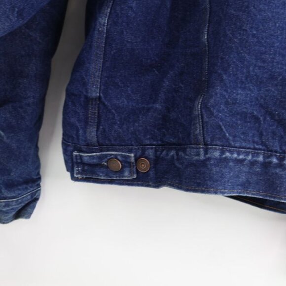 Vintage Denim Jacket Mens XL Blue Chore Barn Blanket Lined Workwear BP Feed - Picture 6 of 13